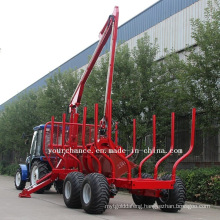 Top Seller Zm10006 Heavy Duty 10 Tons Log Trailer with Crane